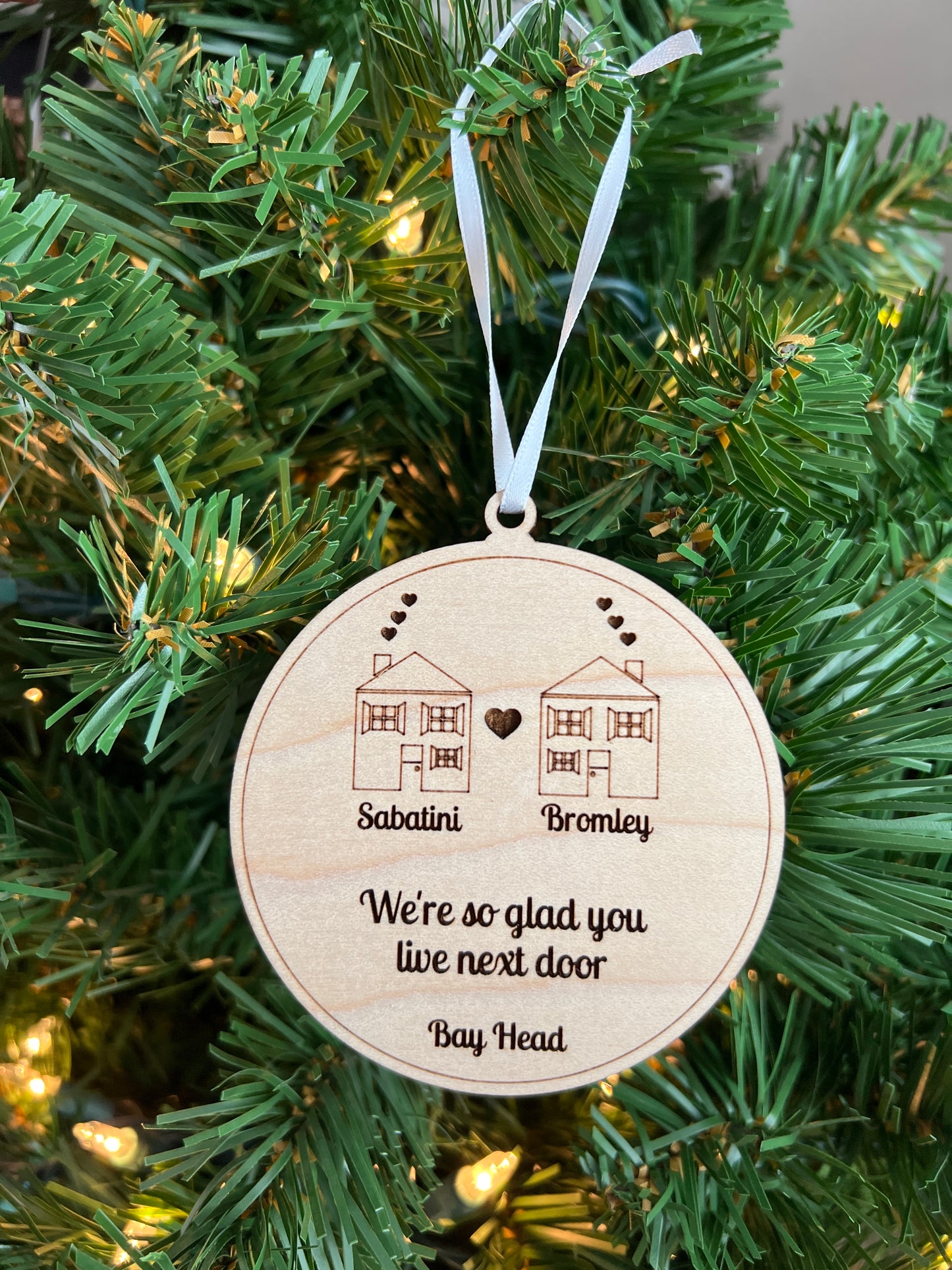 Personalized We’re So Glad You Live Next Door Ornament / Personalized Neighbor Ornament