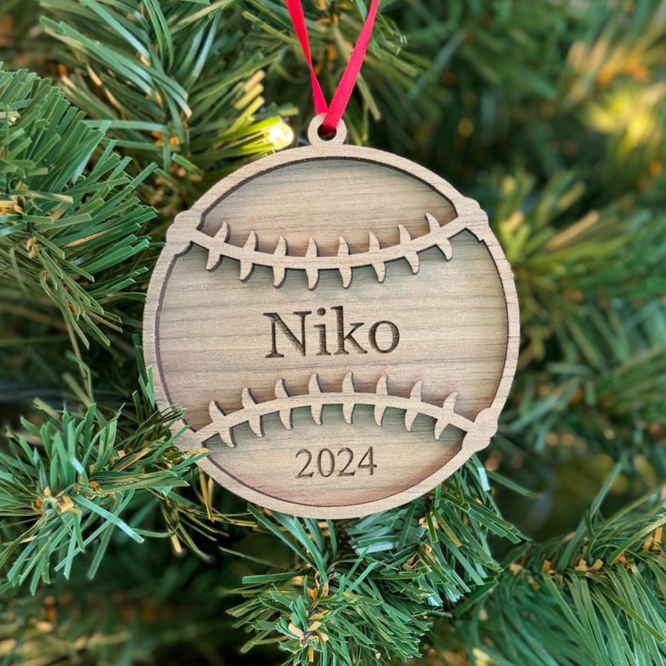 Personalized Baseball Softball Ornaments