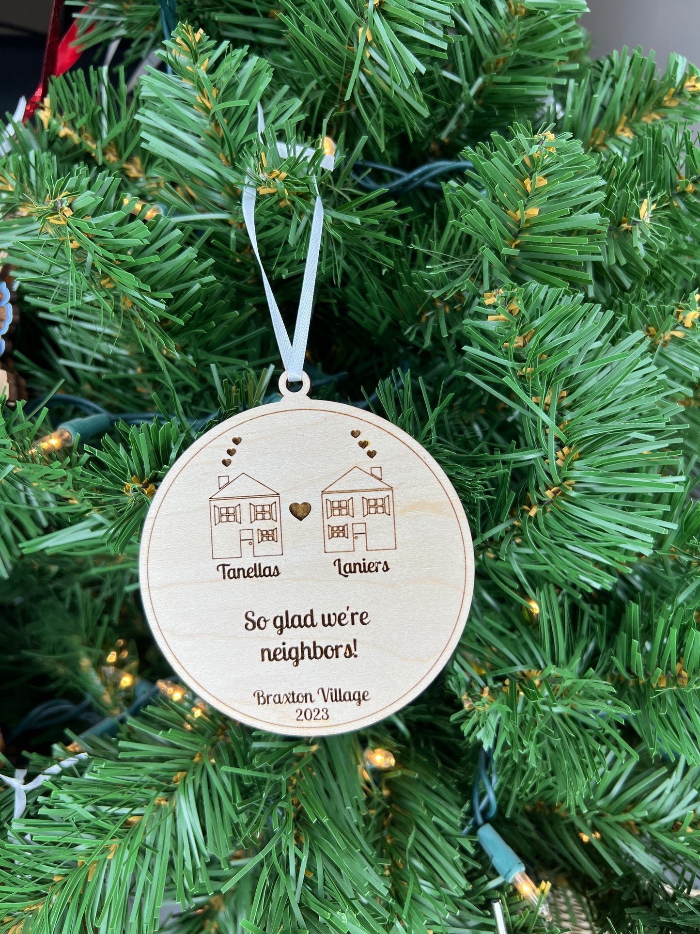 Personalized We’re So Glad You Live Next Door Ornament / Personalized Neighbor Ornament