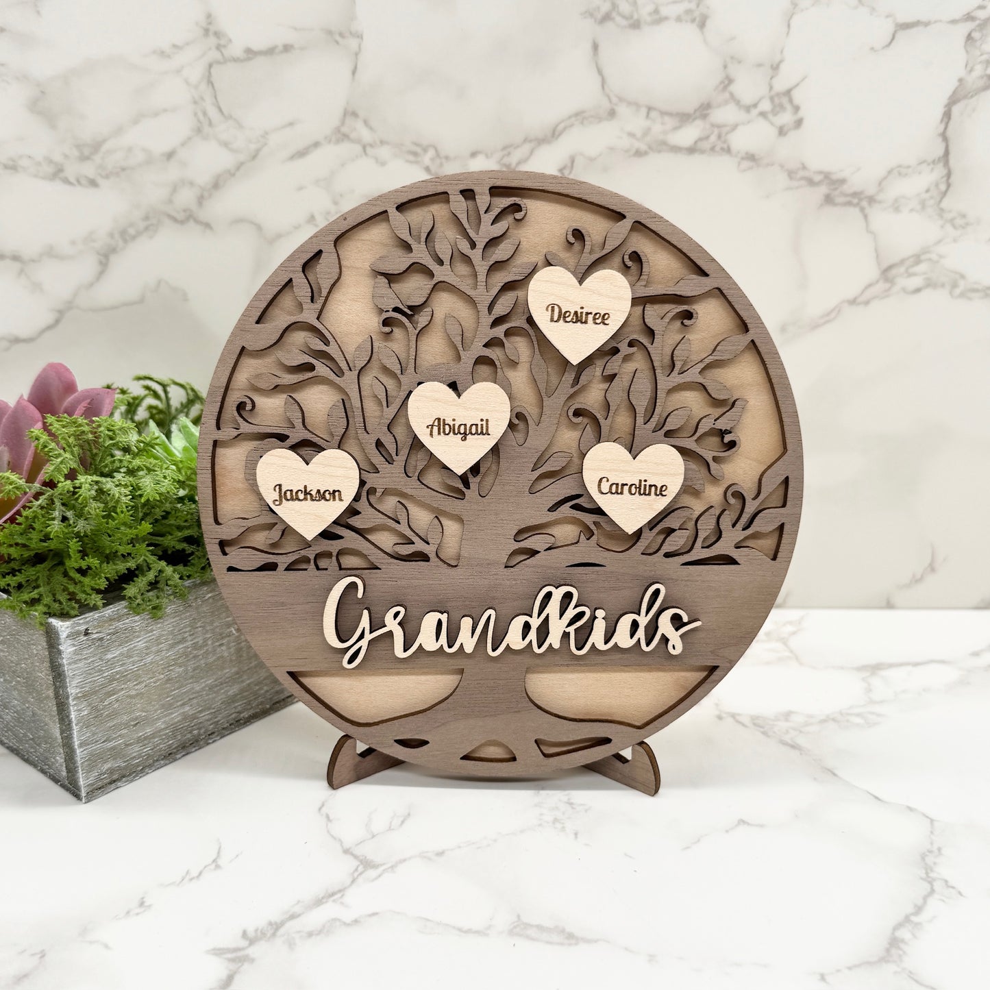 Personalized Family Tree and Grandkids Display