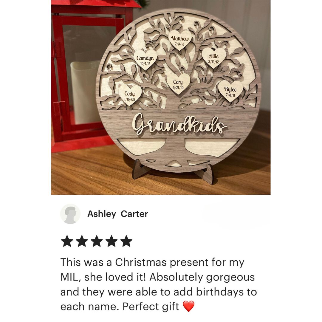 Personalized Family Tree and Grandkids Display
