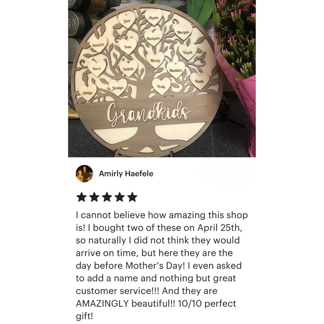 Personalized Family Tree and Grandkids Display