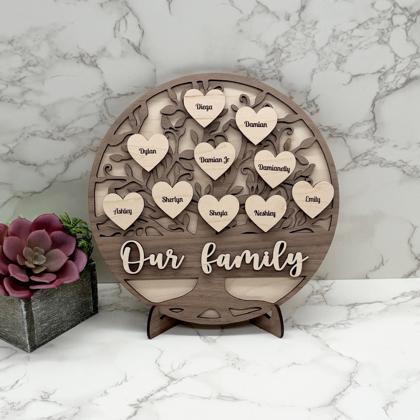 Personalized Family Tree and Grandkids Display