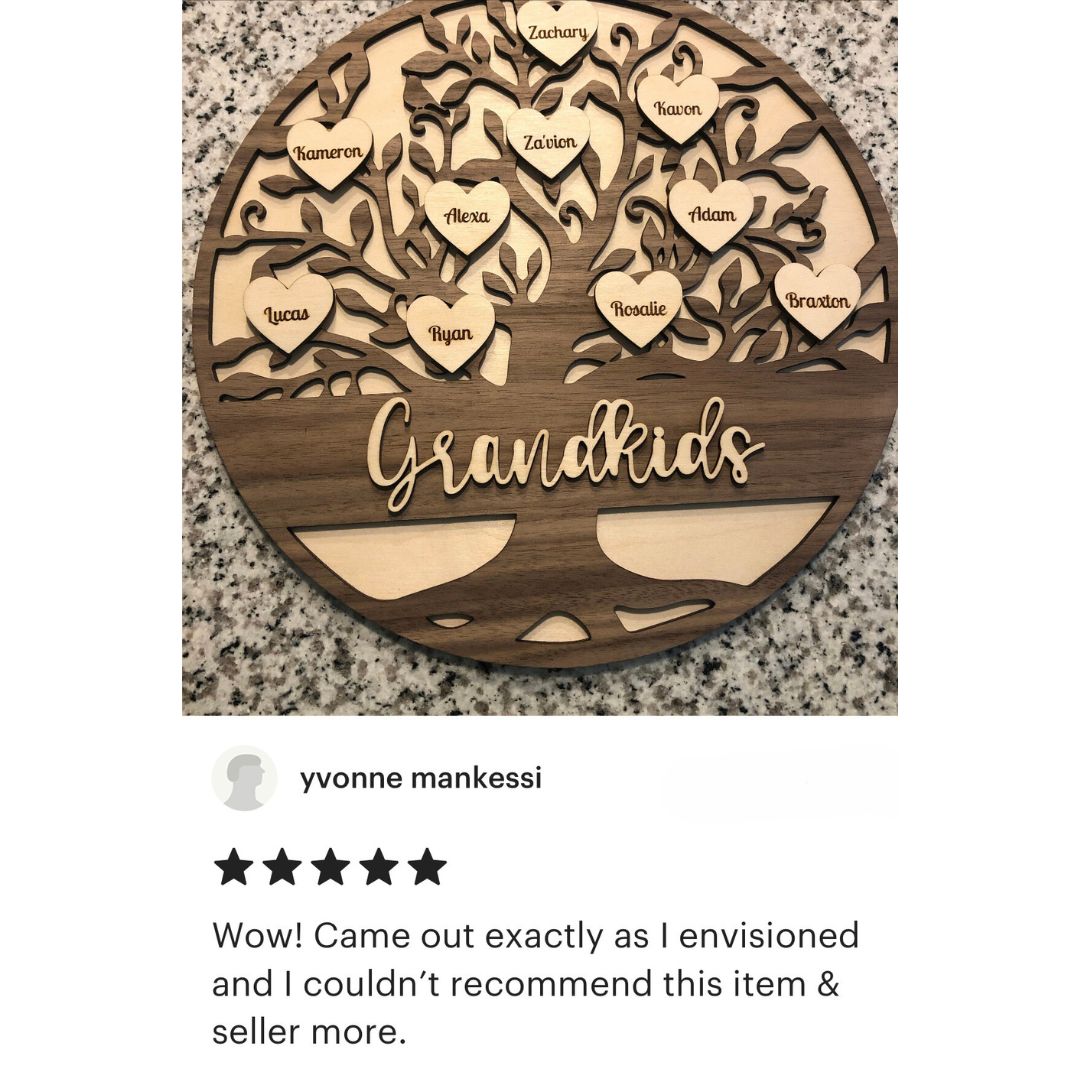 Personalized Family Tree and Grandkids Display