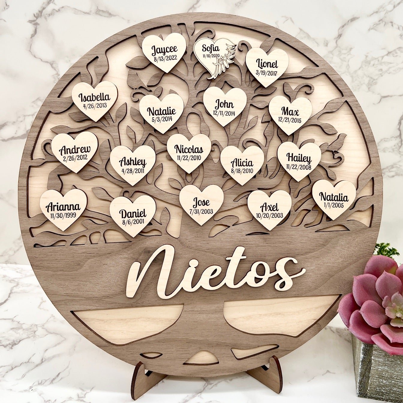 Personalized Family Tree and Grandkids Display