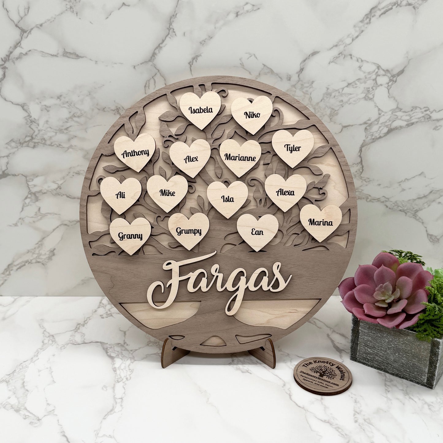 Personalized Family Tree and Grandkids Display