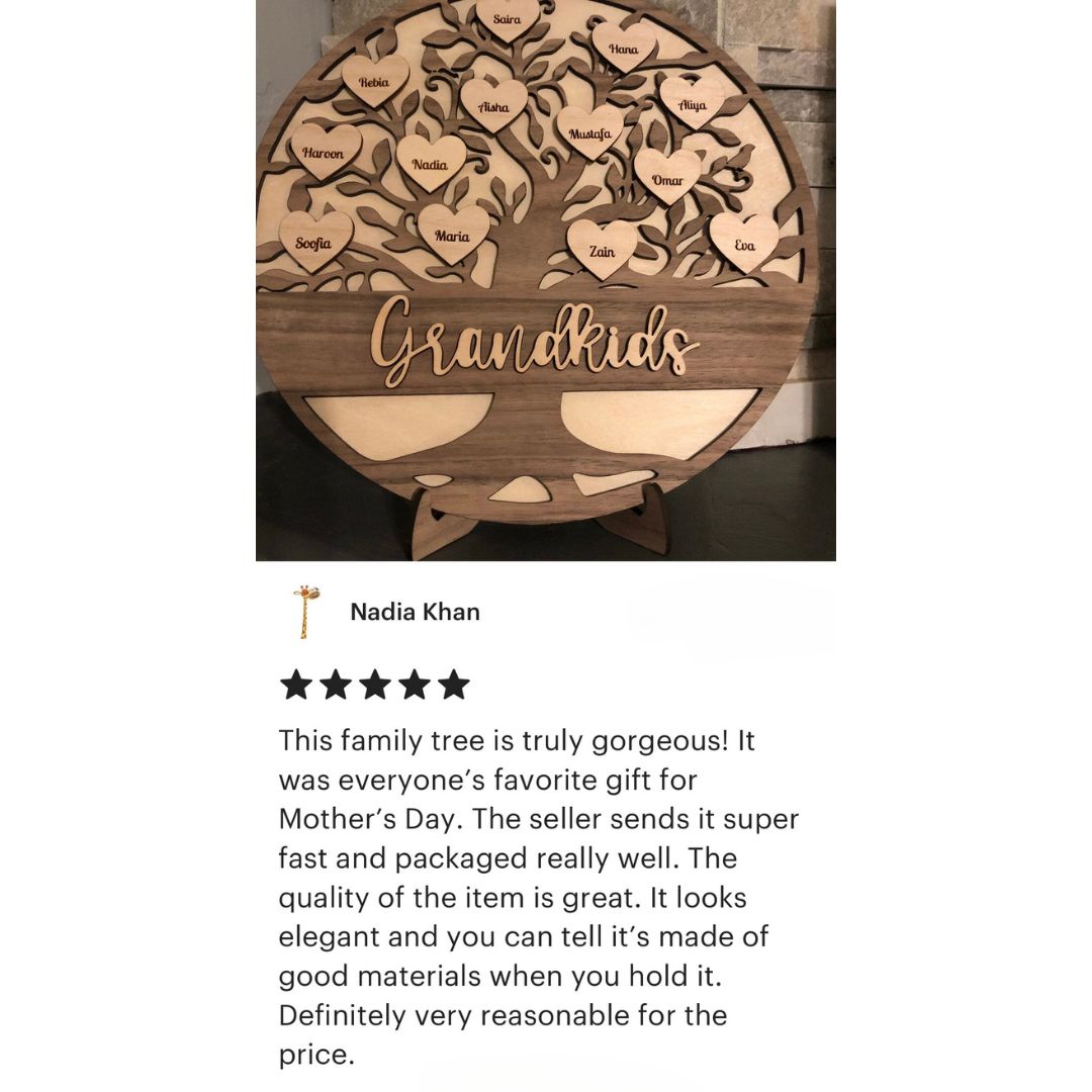 Personalized Family Tree and Grandkids Display
