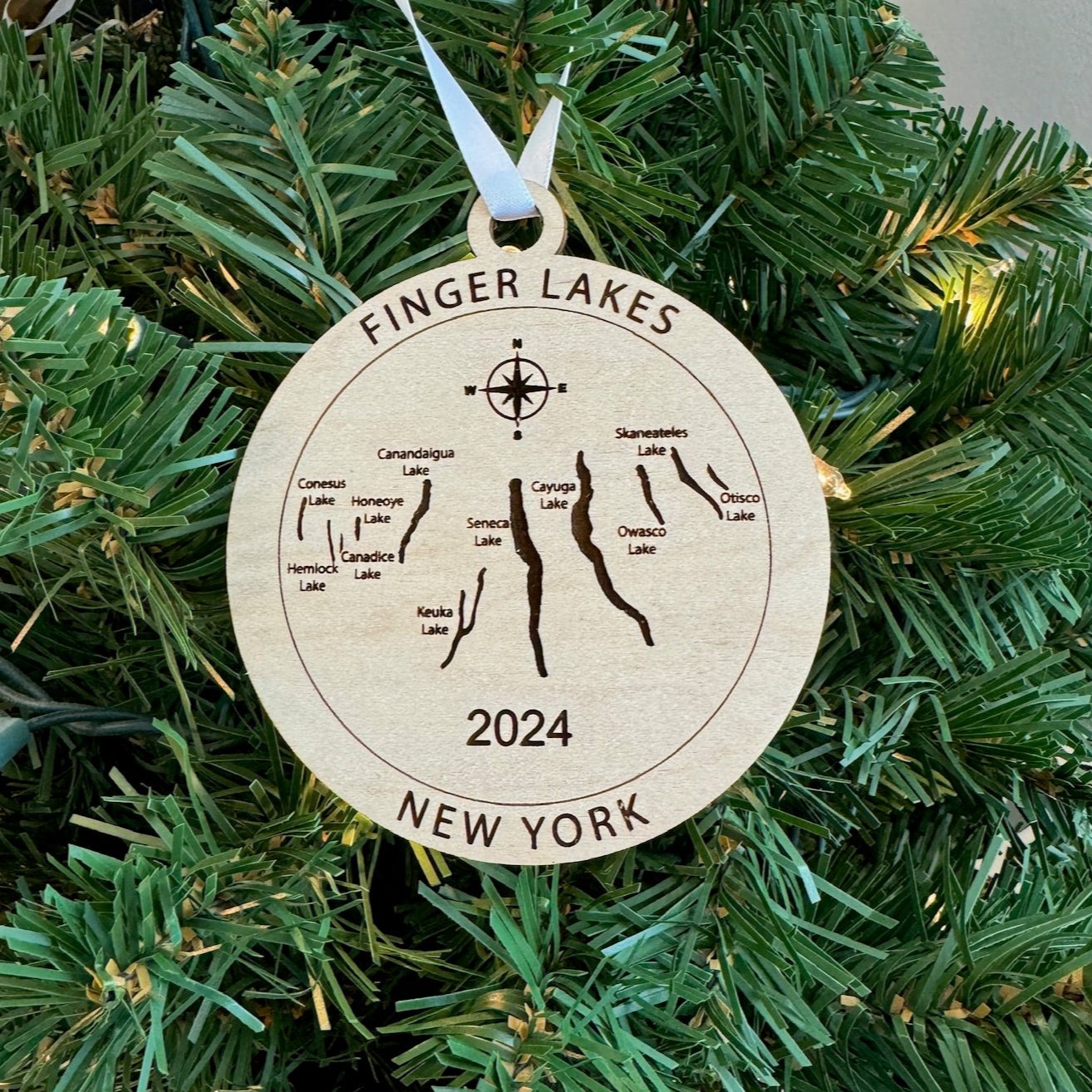 Personalized Finger Lakes Ornaments