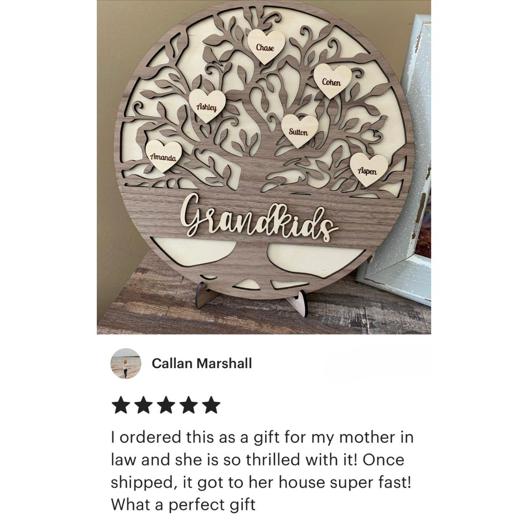 Personalized Family Tree and Grandkids Display