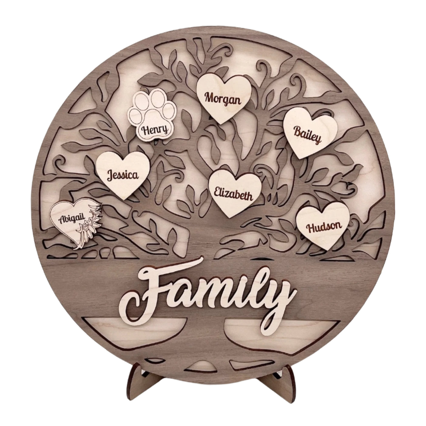 Personalized Family Tree and Grandkids Display
