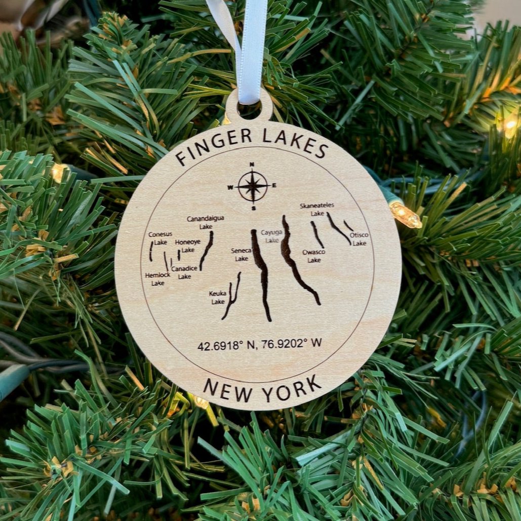 Personalized Finger Lakes Ornaments