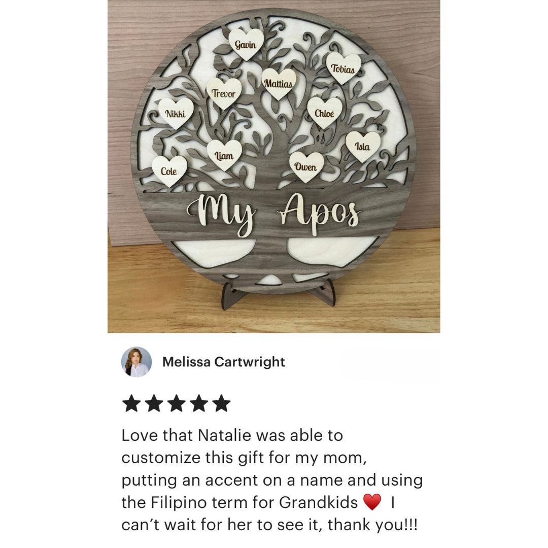 Personalized Family Tree and Grandkids Display