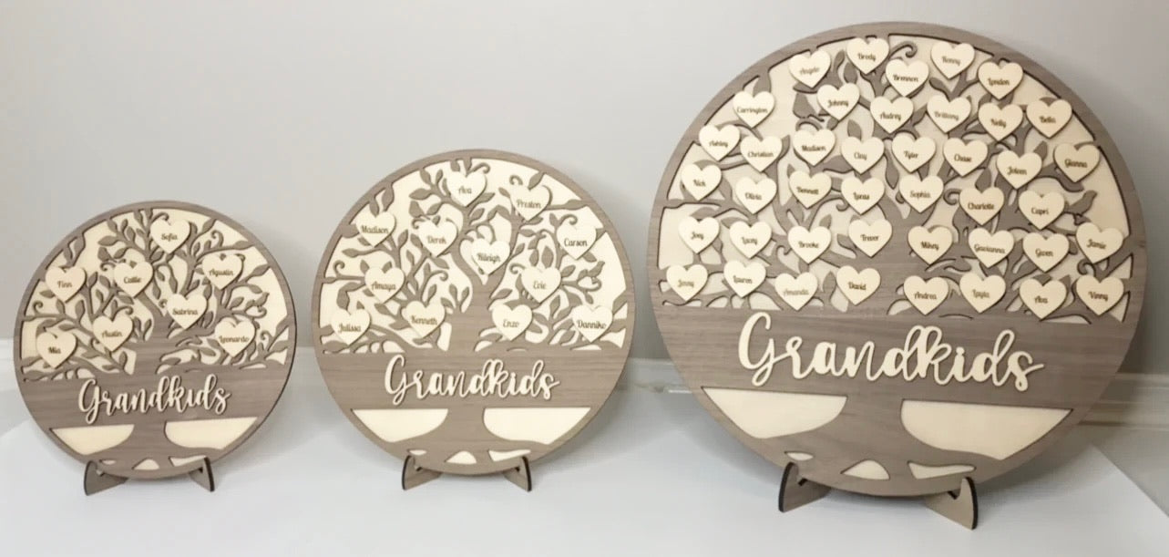 Personalized Family Tree and Grandkids Display