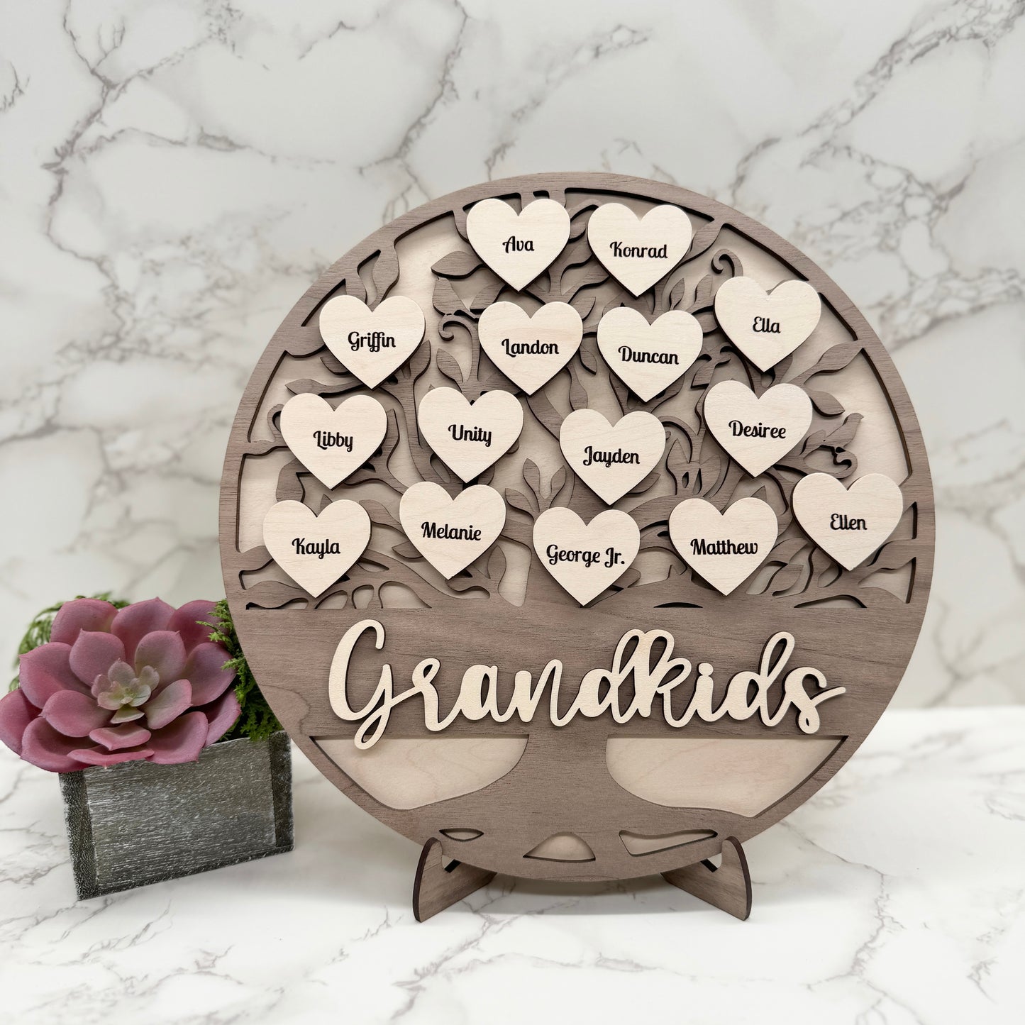 Personalized Family Tree and Grandkids Display