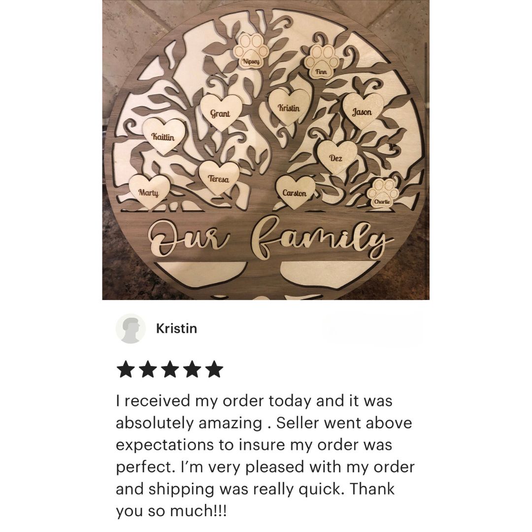 Personalized Family Tree and Grandkids Display