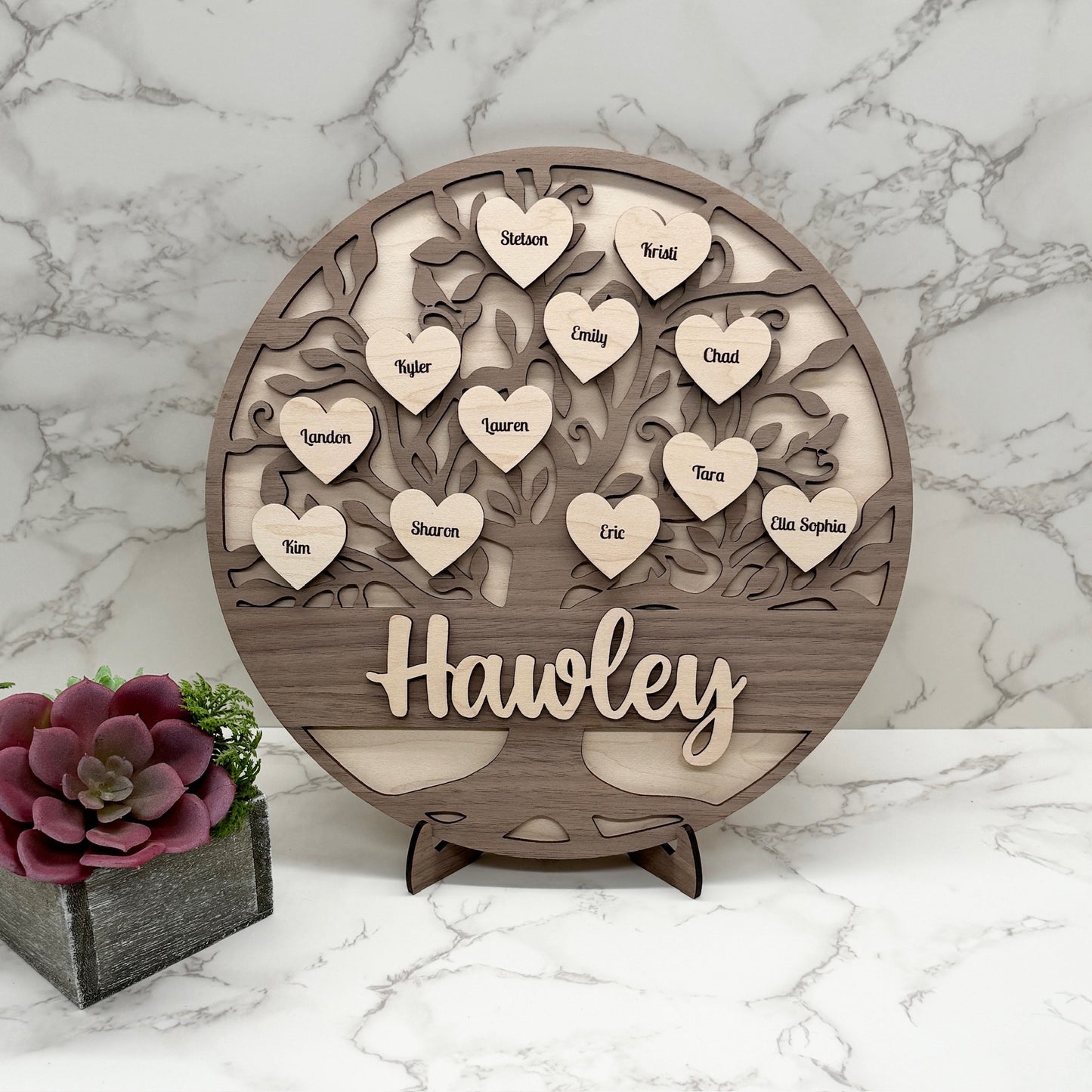 Personalized Family Tree and Grandkids Display