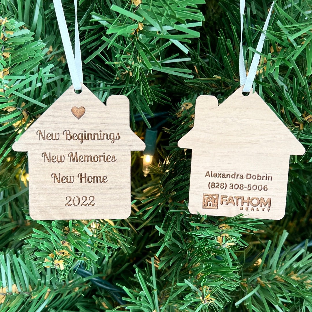 Realtor Branded and Personalized New Home Ornaments