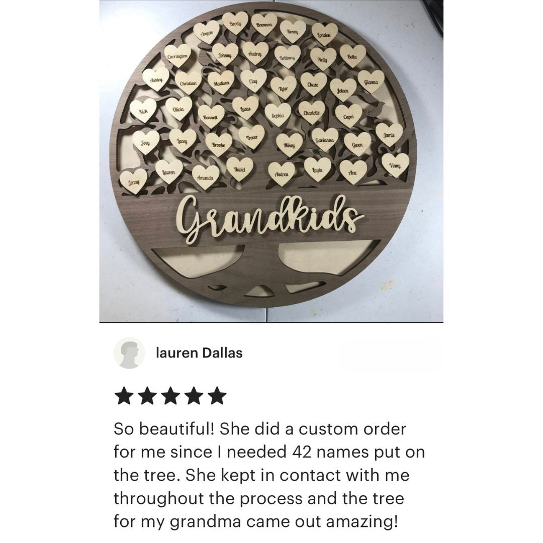 Personalized Family Tree and Grandkids Display