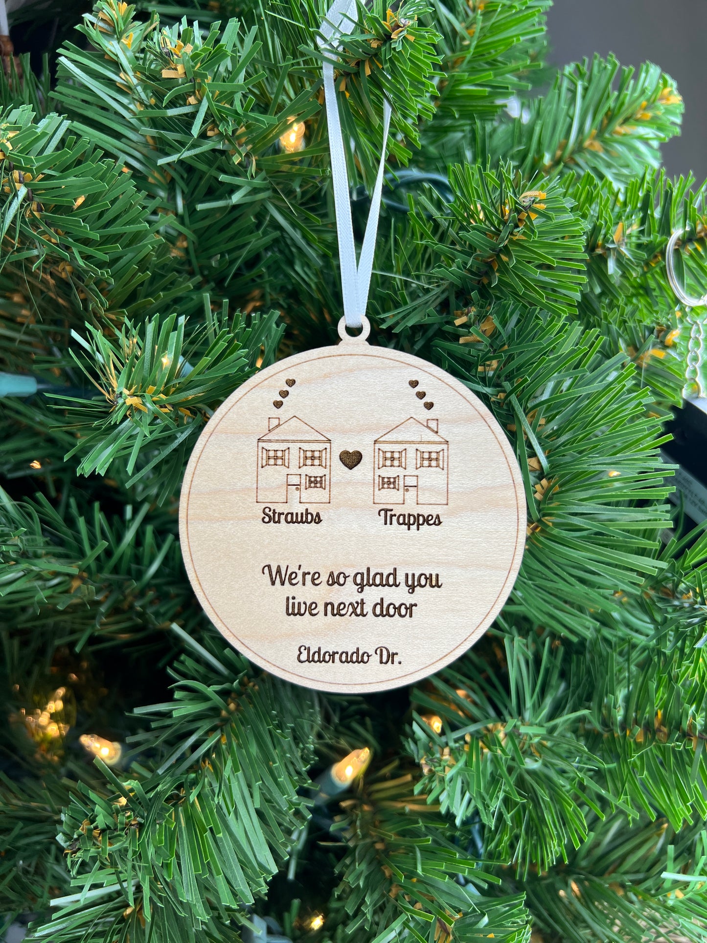 Personalized We’re So Glad You Live Next Door Ornament / Personalized Neighbor Ornament