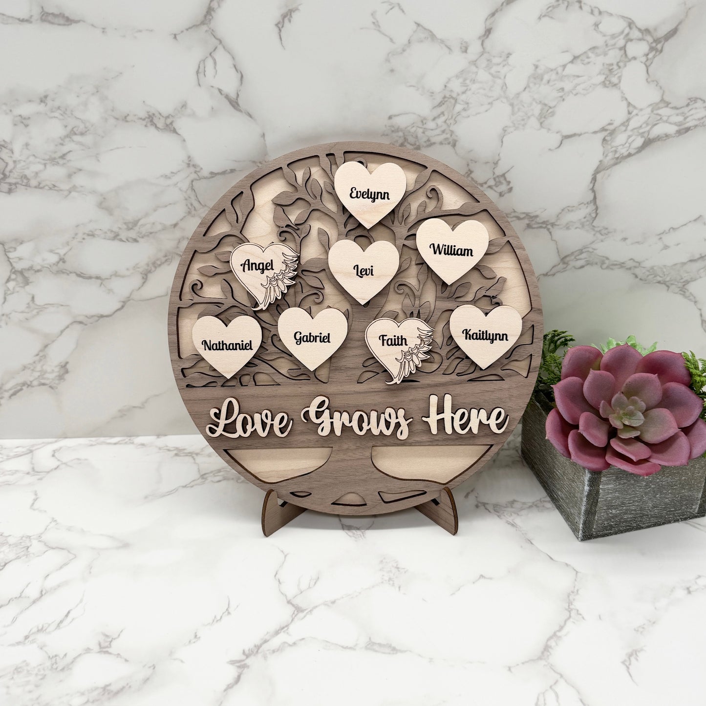 Personalized Family Tree and Grandkids Display