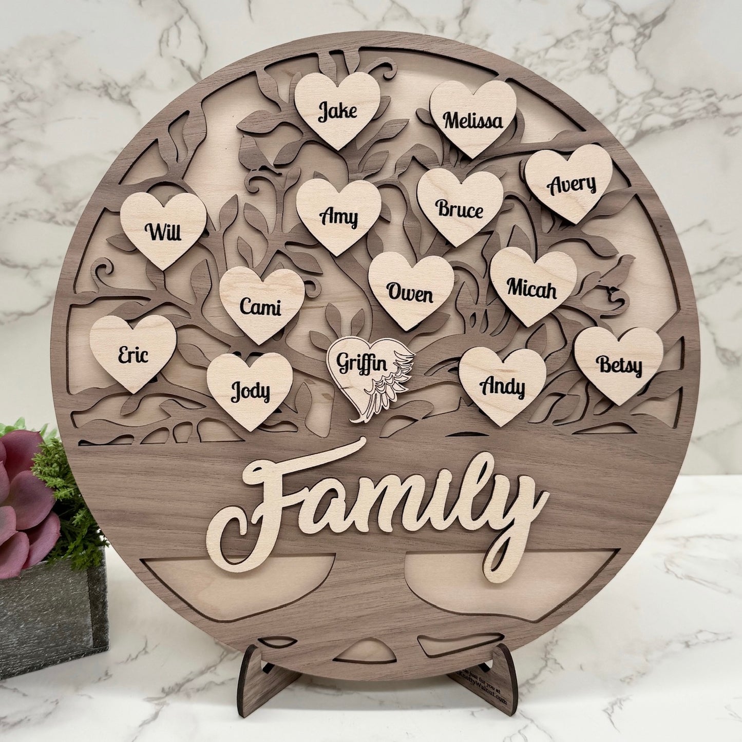 Personalized Family Tree and Grandkids Display