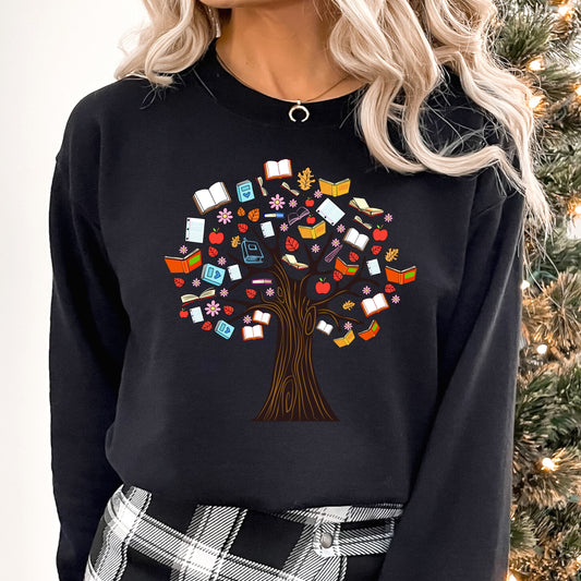 Book Tree Sweatshirt Librarian Gift Bookish Sweatshirt