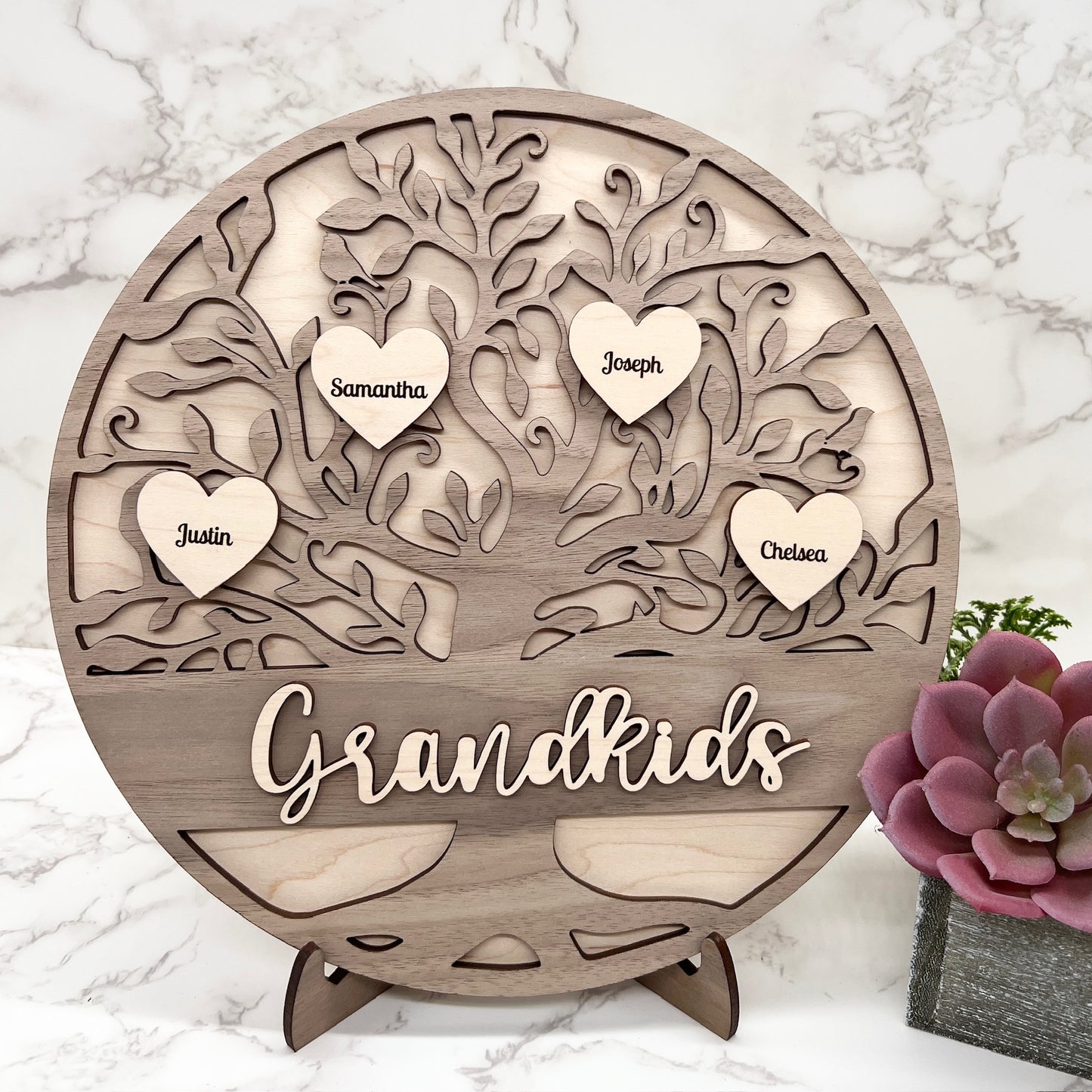 Personalized Family Tree and Grandkids Display