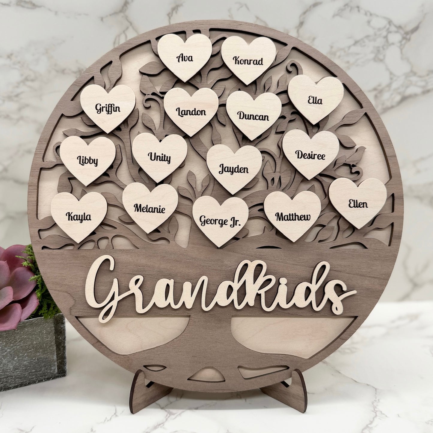 Personalized Family Tree and Grandkids Display