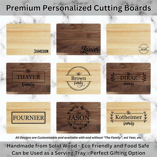Personalized Cutting Boards and Charcuterie - Multiple Styles and Designs