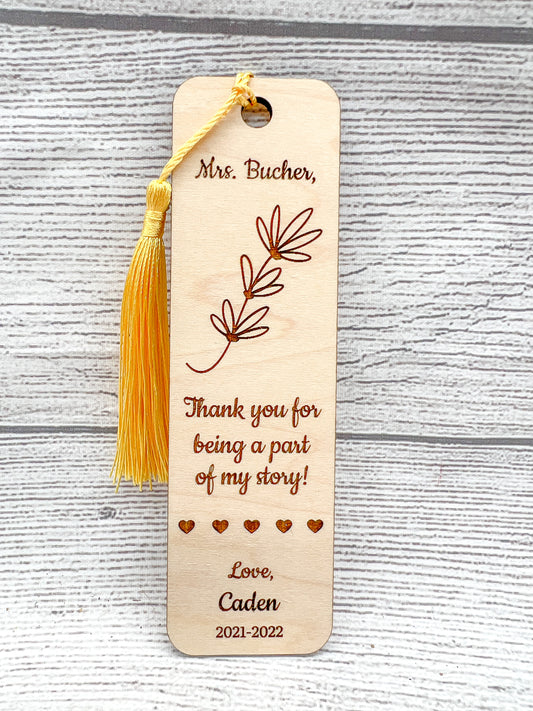 Personalized Bookmark / Father's Day / Mother's Day / Teacher Appreciation