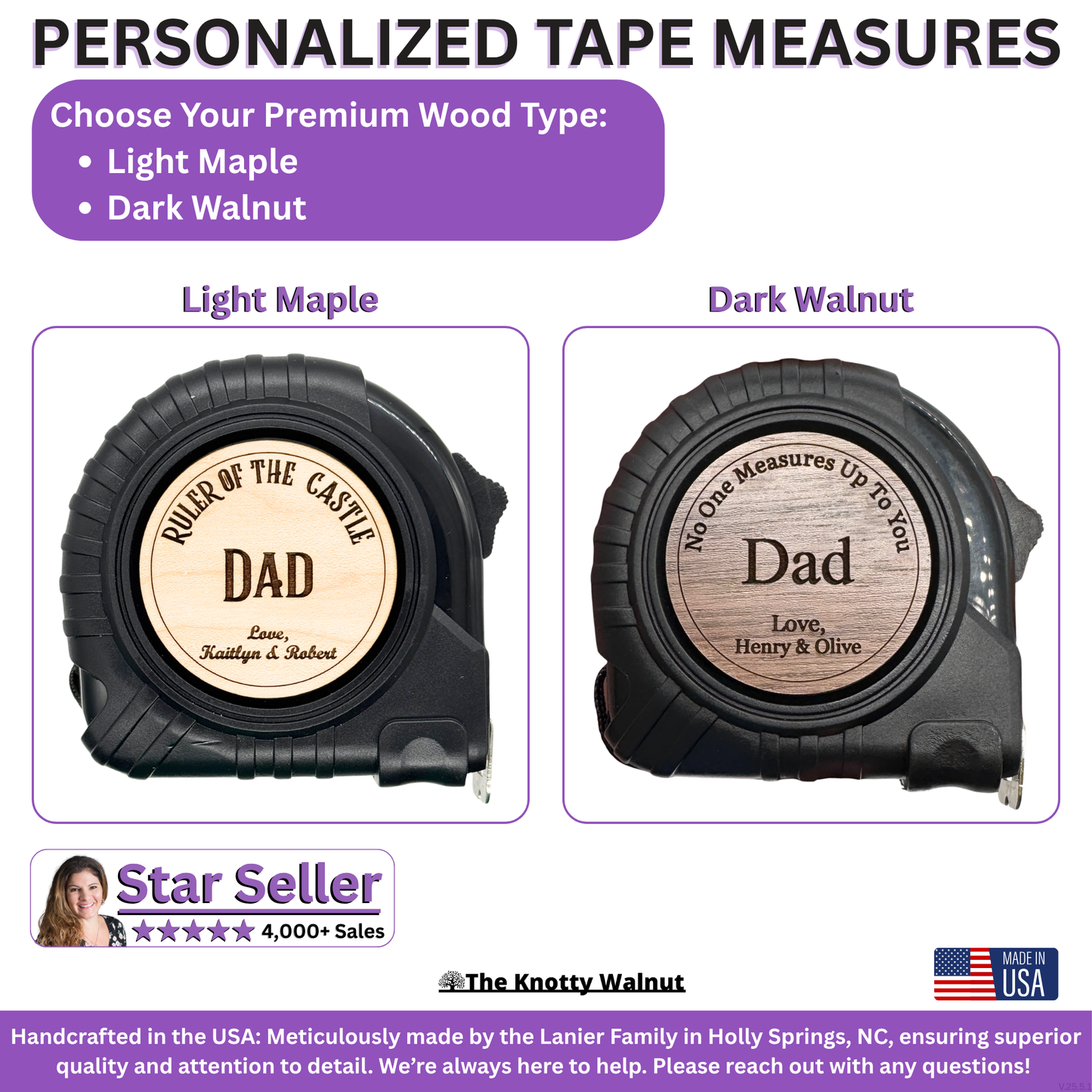 Personalized Gift for Dad, Grandad, Grandaddy, Grandfather, Pop, Papa, PawPaw, Pops - Father’s Day, Birthday, Christmas - Tape Measure
