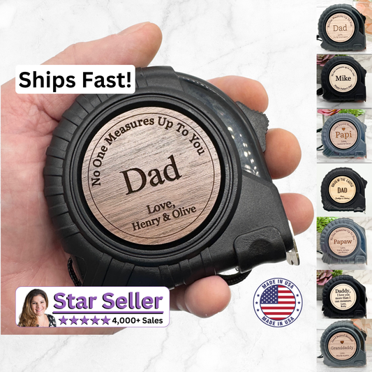 Personalized Gift for Dad, Grandad, Grandaddy, Grandfather, Pop, Papa, PawPaw, Pops - Father’s Day, Birthday, Christmas - Tape Measure