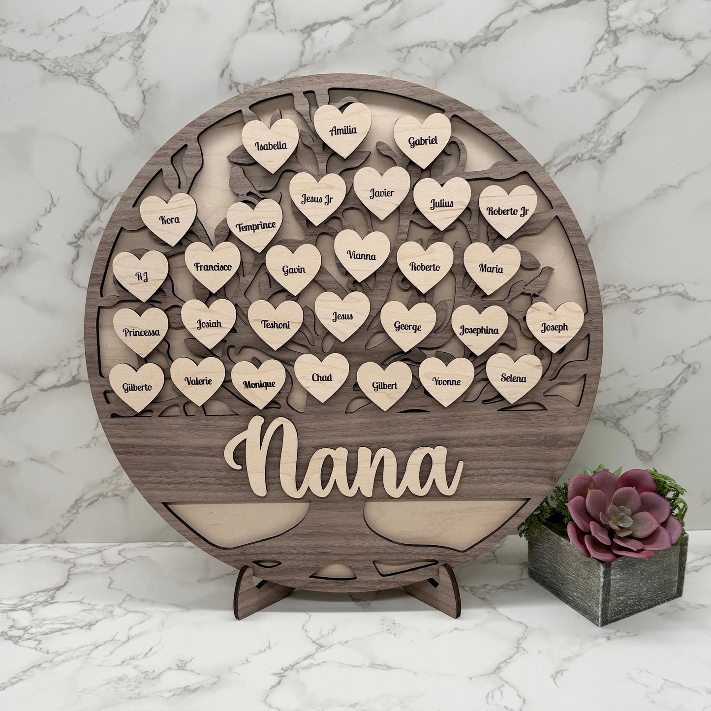 Personalized Family Tree and Grandkids Display