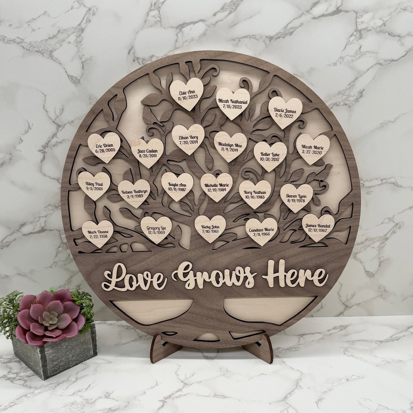 Personalized Family Tree and Grandkids Display