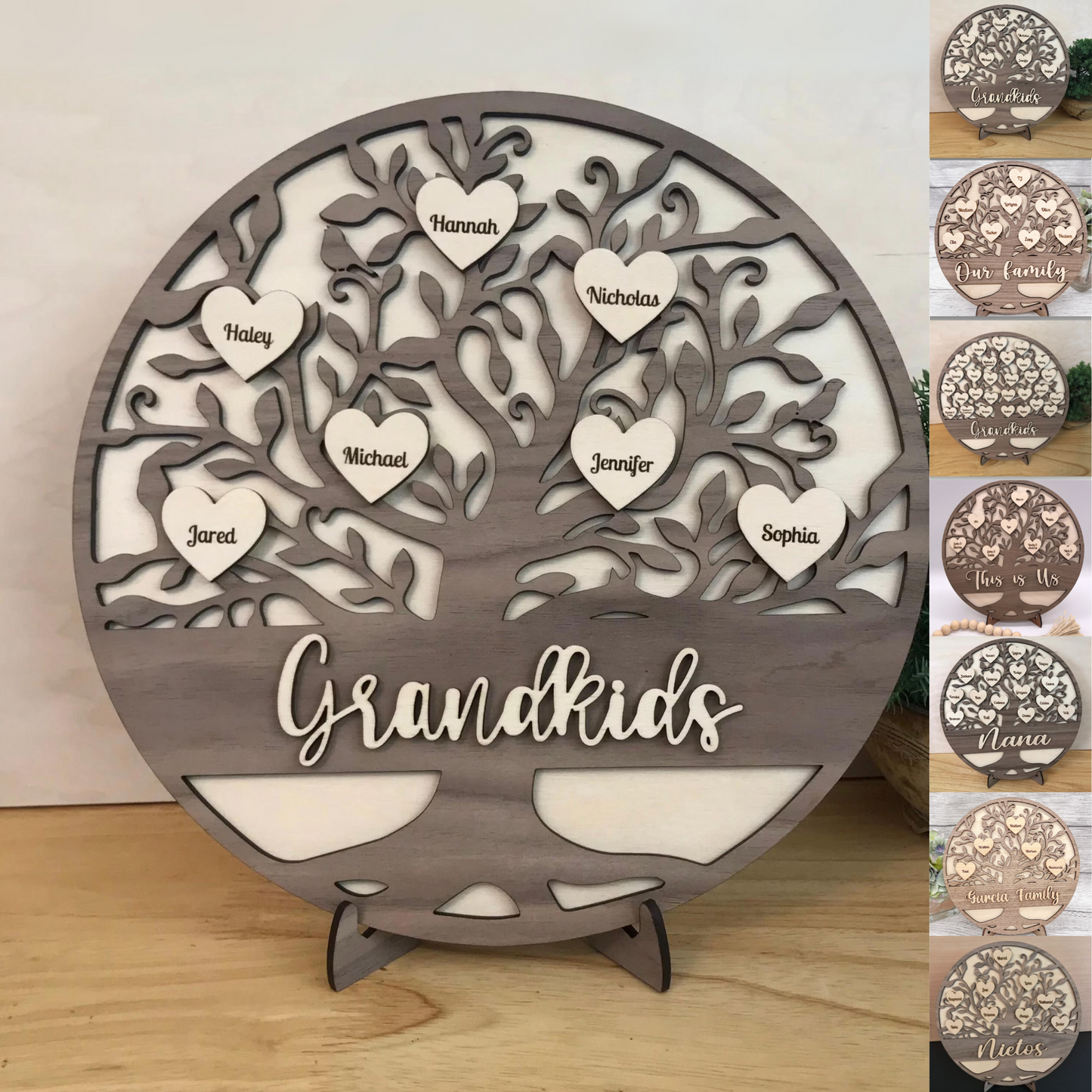 Personalized Family Tree and Grandkids Display