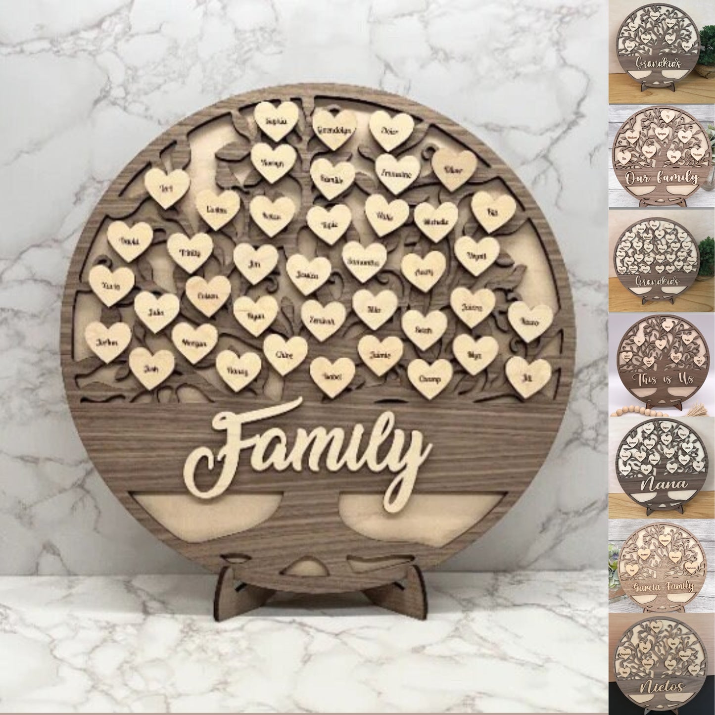 Personalized Family Tree and Grandkids Display