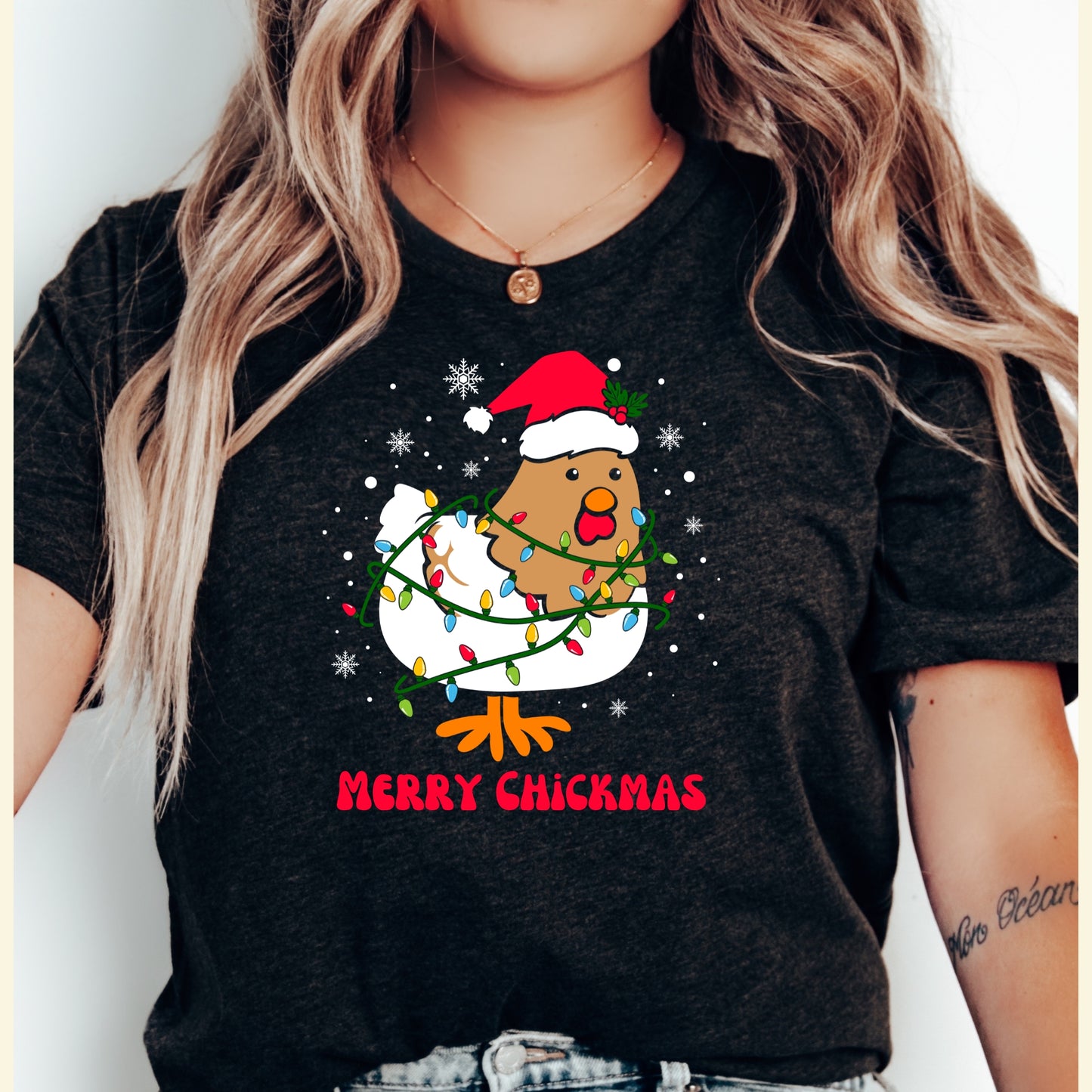 Chicken Christmas Shirt Merry Chickmas Tee