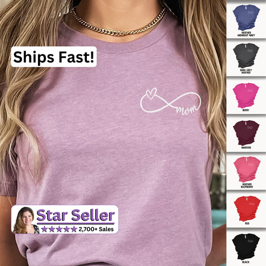 Mom Shirt, Gift for Mother's Day, Mom T Shirt Minimalist Mom Tee, Infinity Sign