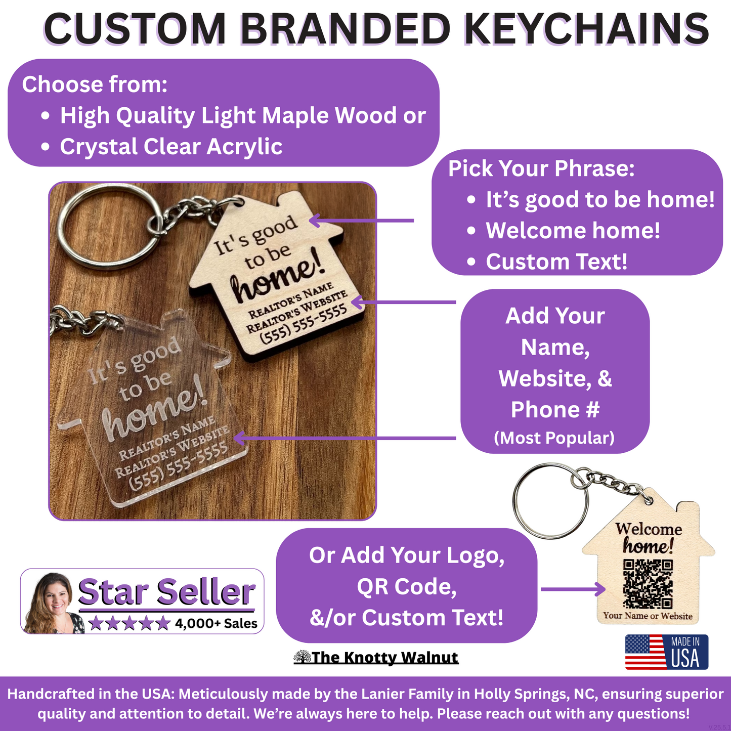 Branded Realtor Keychains - Closing Keychain - Open House Marketing