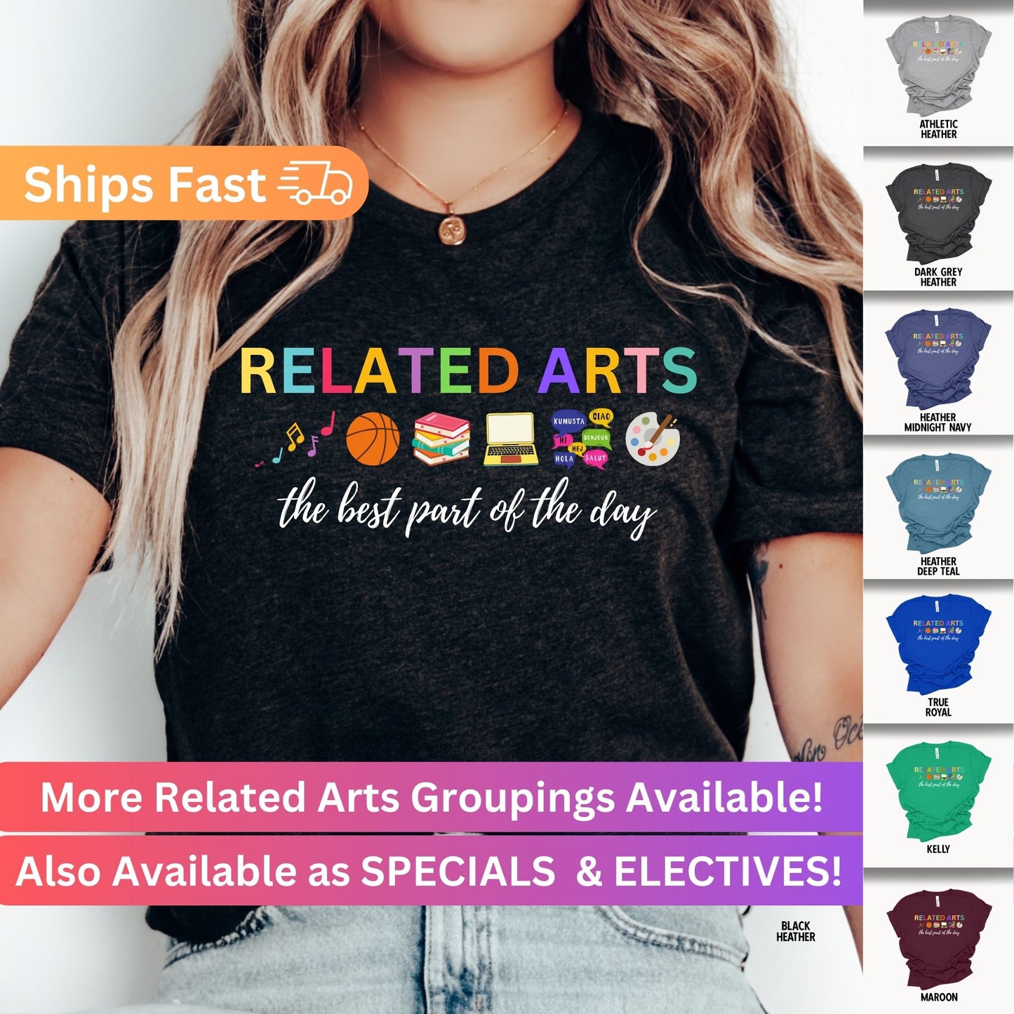 Related Arts Shirt Teacher Shirt PE Teacher Shirt Music Teacher Shirt Art Teacher Shirt Librarian Shirt Technology Teacher Shirt Specials Electives