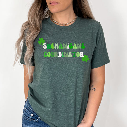 Shenanigans Coordinator Shirt, Teacher Tee, St. Patrick's Day Shamrock T-shirt, Gift for Mom