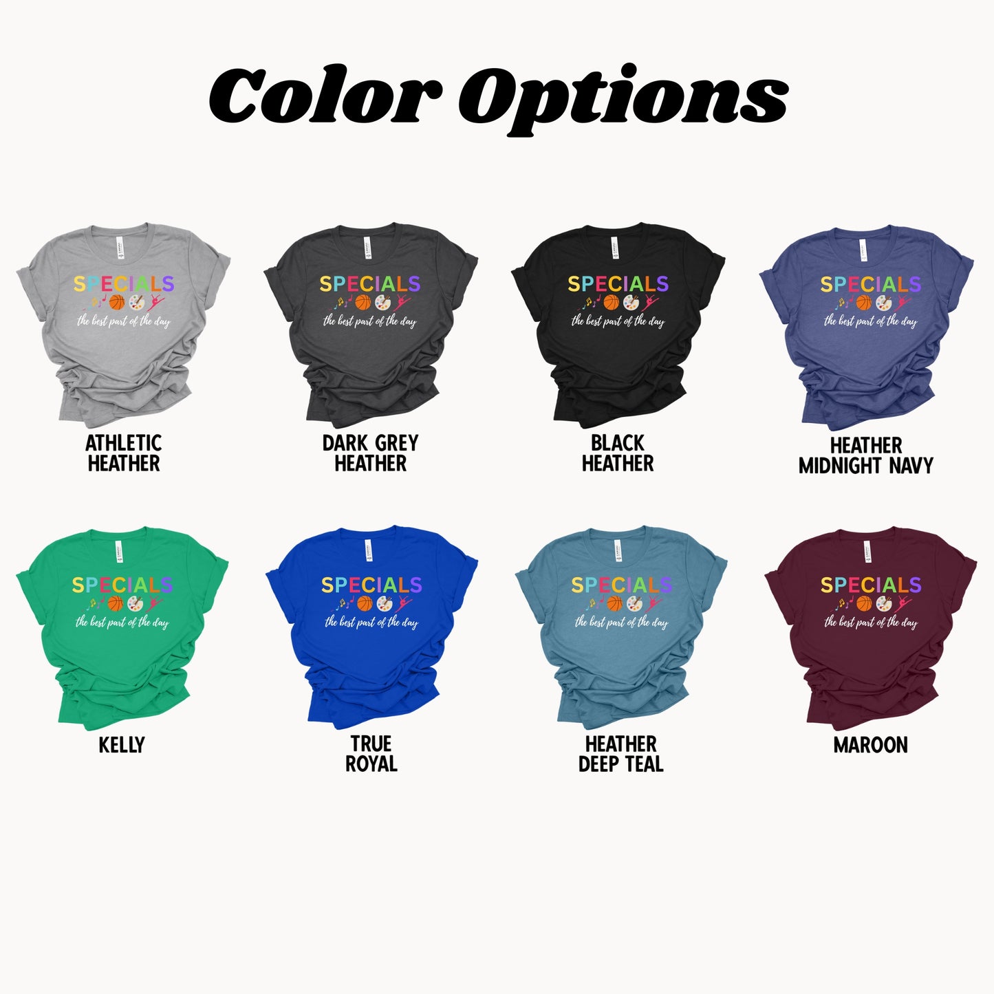 Specials Teacher Team Shirt: Art, Music, PE, Dance