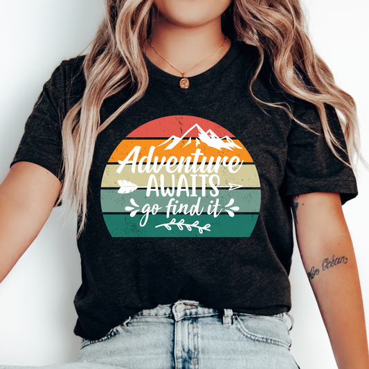 Adventure Awaits Shirt Retro Shirt Mountain Tee