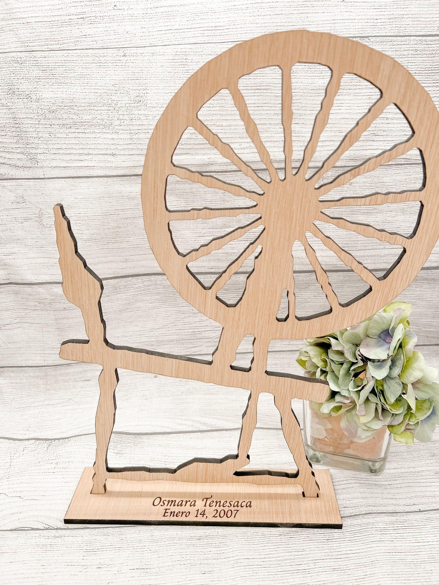 Extra Large Spinning Wheel 24", Spindle, Sleeping Beauty, Wood Display
