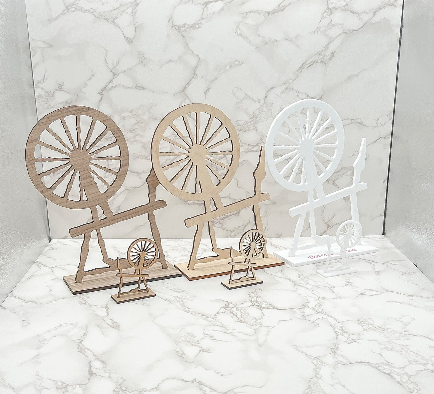 Extra Large Spinning Wheel 24", Spindle, Sleeping Beauty, Wood Display