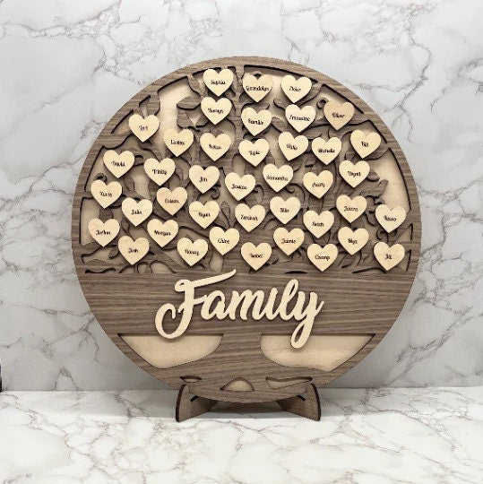 Personalized Grandkids Family Tree Gift for Mom, Dad, Grandmother, Grandfather - Mother’s Day, Father’s Day, Grandparents’ Day, Christmas