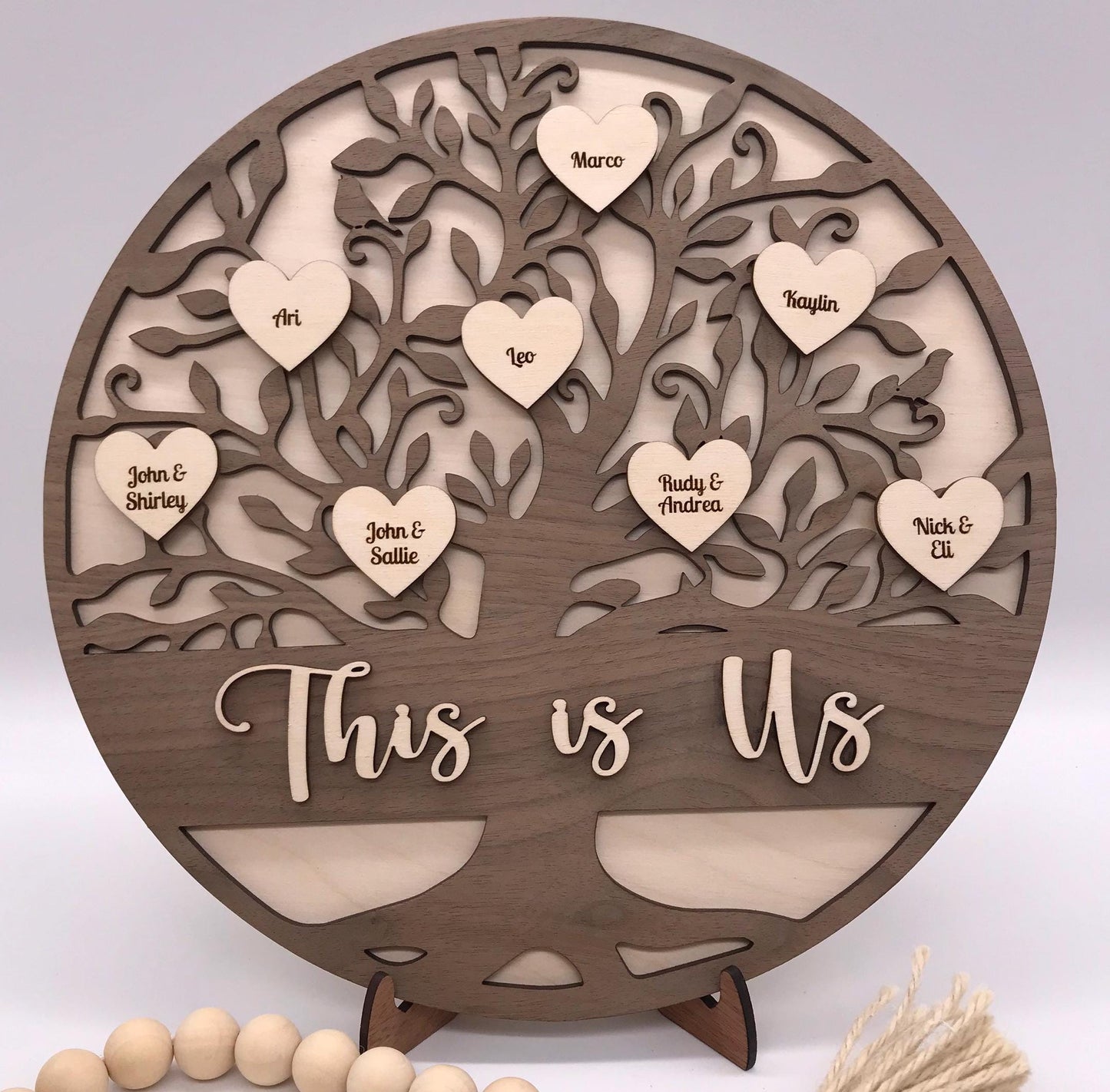 Personalized Grandkids Family Tree Gift for Mom, Dad, Grandmother, Grandfather - Mother’s Day, Father’s Day, Grandparents’ Day, Christmas