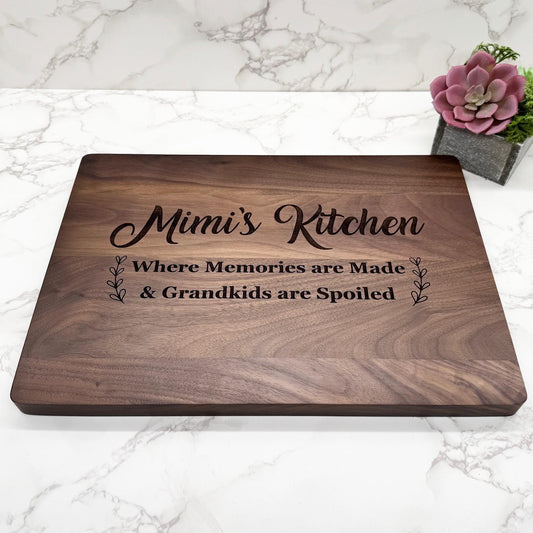Mimi's Kitchen Cutting Board, Mother's Day Gift, Mom's Birthday, Charcuterie Board