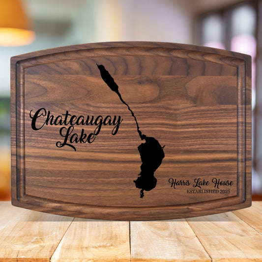 Personalized Chateaugay Lake Cutting Board Gift - Housewarming, Christmas, Birthday, Wedding, Vacation, Chateaugay Lake