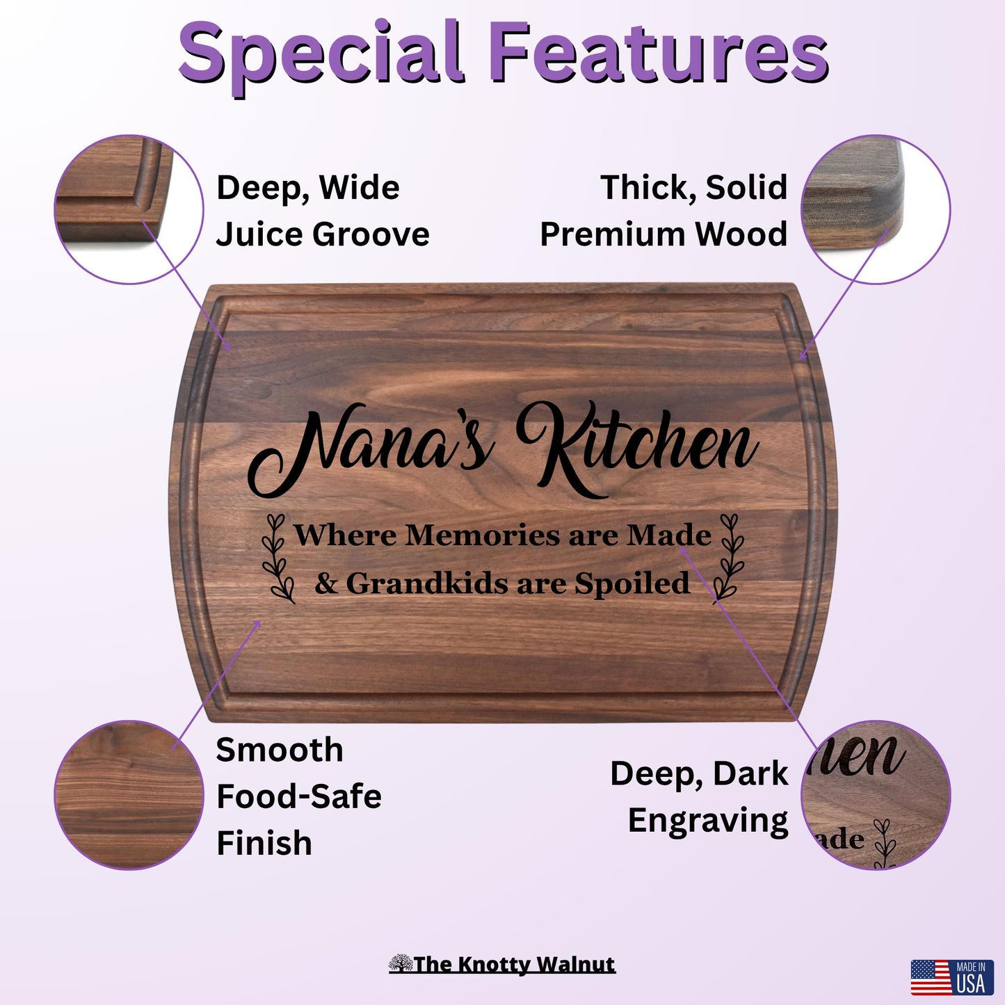 Personalized Cutting Board Gift for Grandma, Nana, Grammy, Granny, Nanny, Mamaw, Mawmaw, Mimi, Grandmother, Memaw, Abuela/Abuelita, Custom